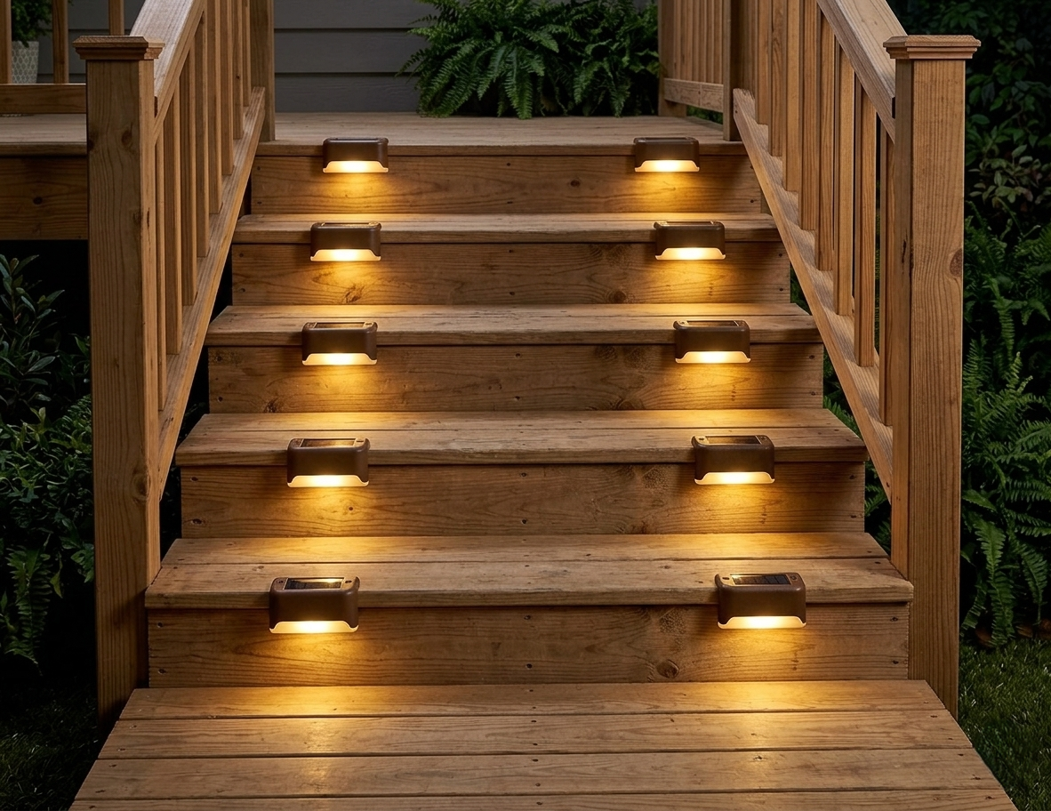Solar Step Lights Outdoor | Waterproof Garden Deck Lamp